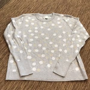 A New Day Gray Polka Dot Sweater